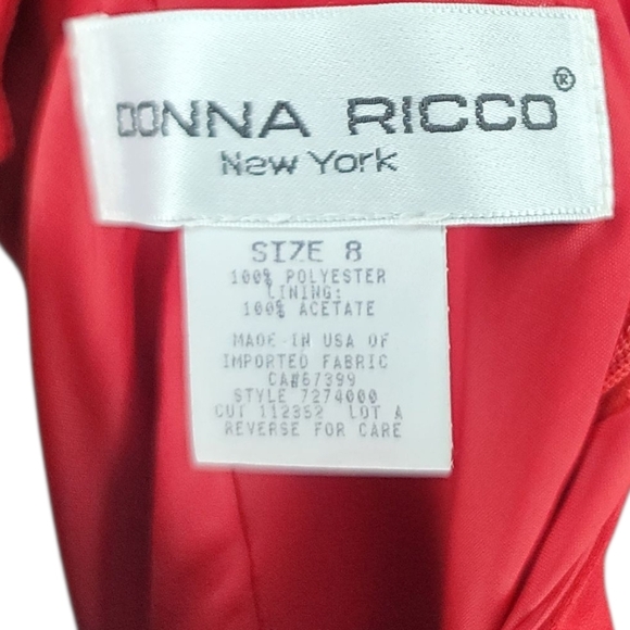 Donna Ricco Scarlet Maxi Dress with Sexy Leg Slit - Picture 5 of 8